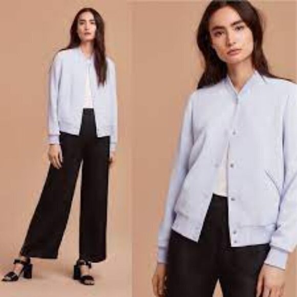 Aritzia Wilfred  Black Poussin Bomber Jacket S - Picture 5 of 14